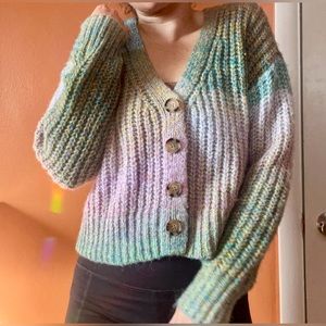 NWT Arizona Jeans Cotton Candy Spring Colors Cardigan Sweater, Size Small